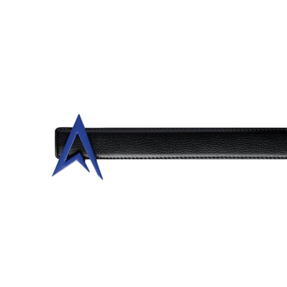 LEATHER BELT BLACK / BLUE