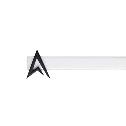 LEATHER BELT WHITE / BLACK