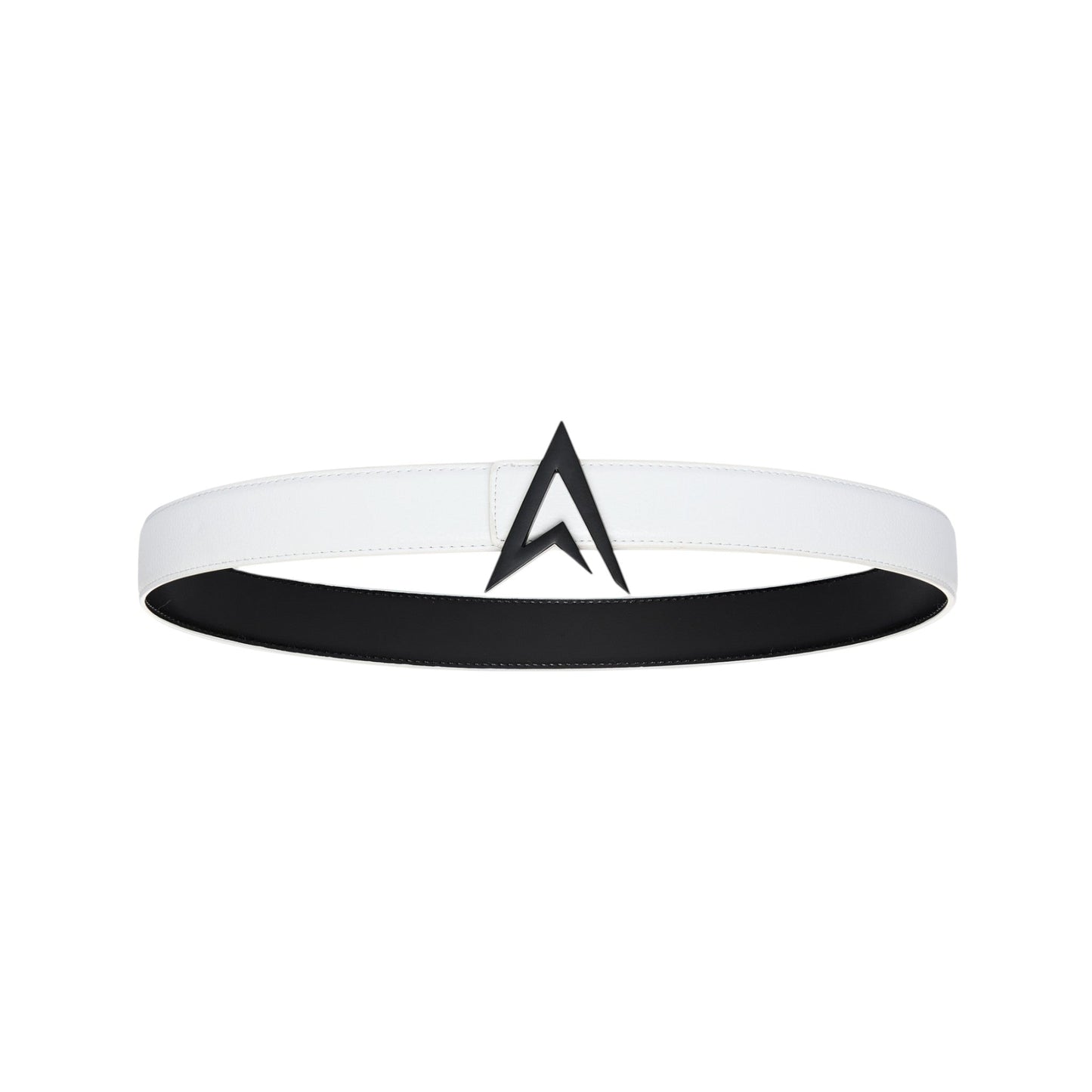 LEATHER BELT WHITE / BLACK
