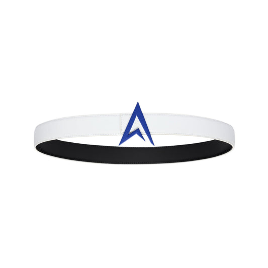 LEATHER BELT WHITE / BLUE