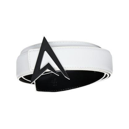 LEATHER BELT WHITE / BLACK