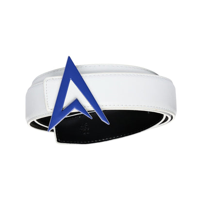 LEATHER BELT WHITE / BLUE
