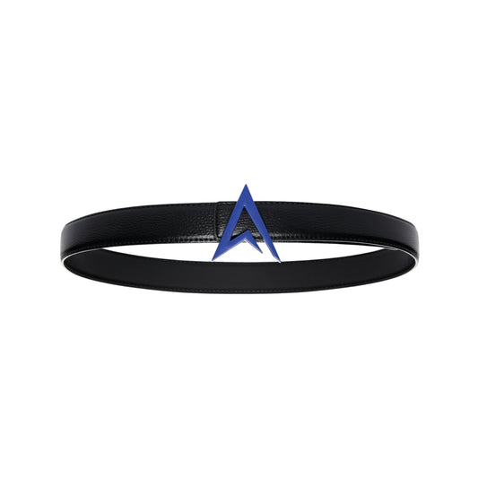 LEATHER BELT BLACK / BLUE