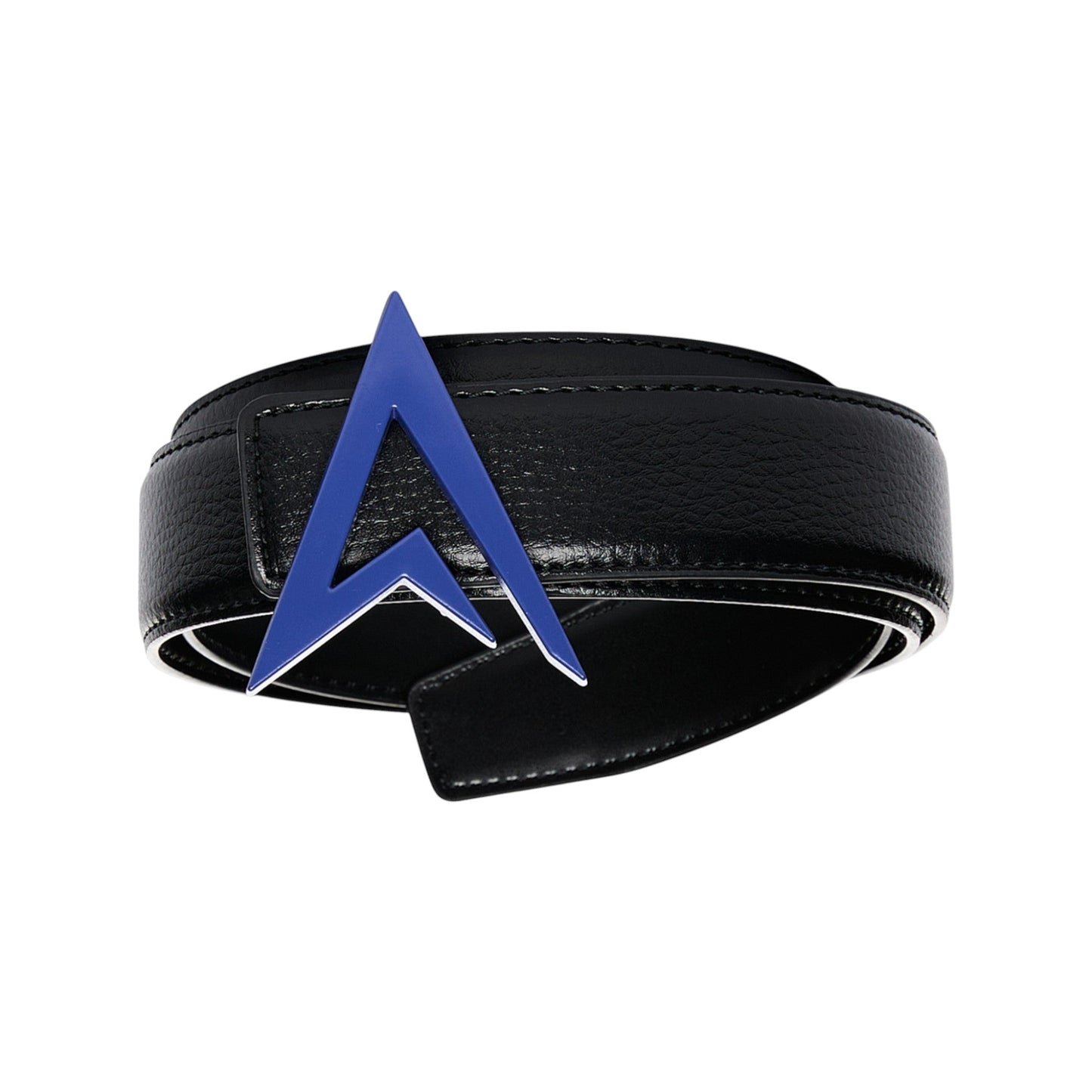 LEATHER BELT BLACK / BLUE