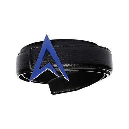 LEATHER BELT BLACK / BLUE