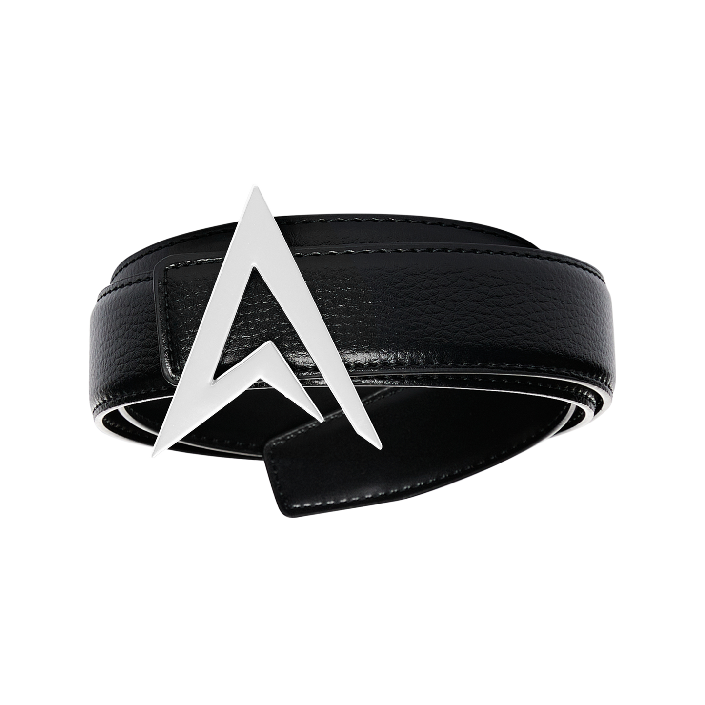 LEATHER BELT BLACK / WHITE