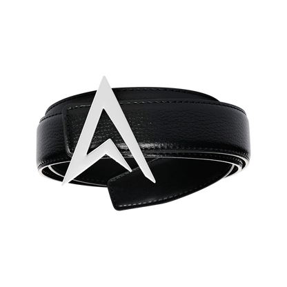 LEATHER BELT BLACK / WHITE