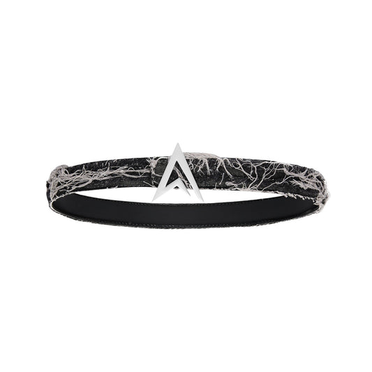 RIPPED DENIM BELT BLACK / WHITE